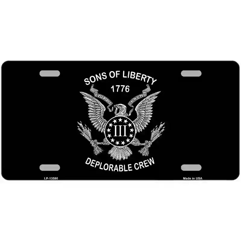 LLP-13580 24 x 12 in. Sons of Liberty 1776 Novelty Metal License Plate Tag