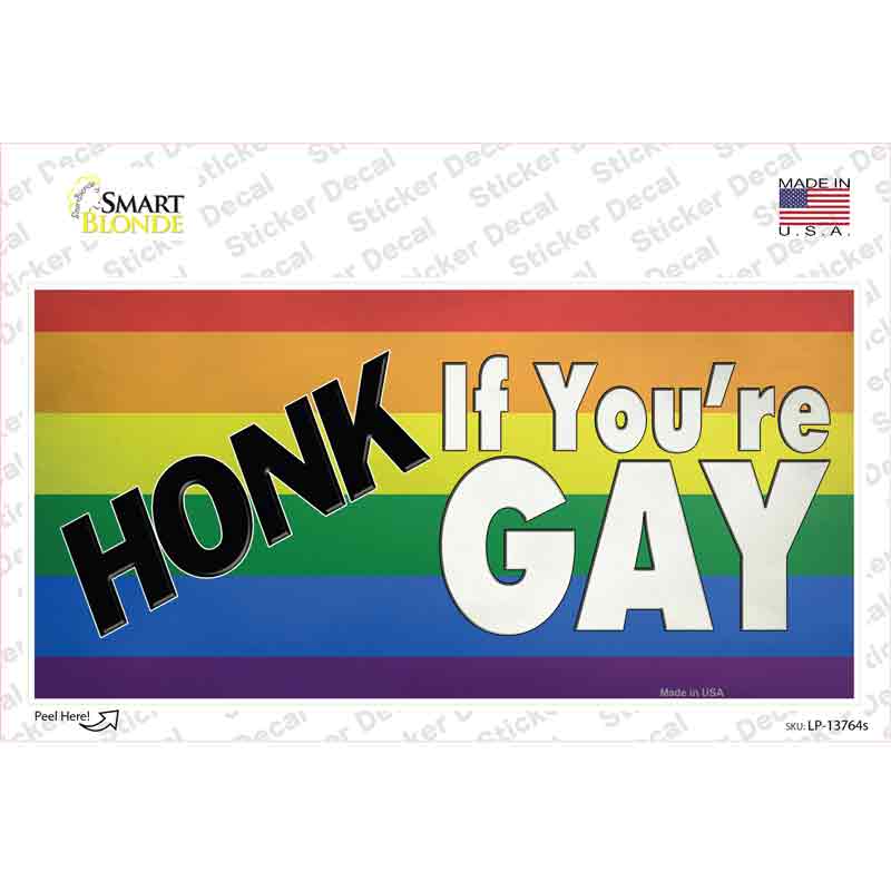 LP-13764s-M Honk If You Are Gay Novelty Sticker Decal - Medium