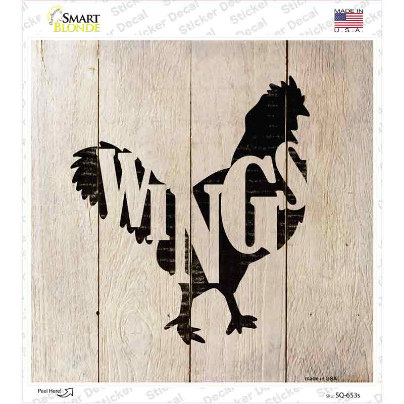 SQ-653s-M Chickens Make Wings Novelty Square Sticker Decal - Medium
