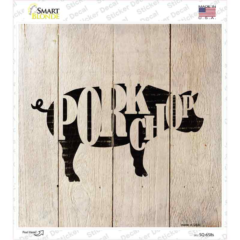 SQ-658s-M Pigs Make Pork Chops Novelty Square Sticker Decal - Medium