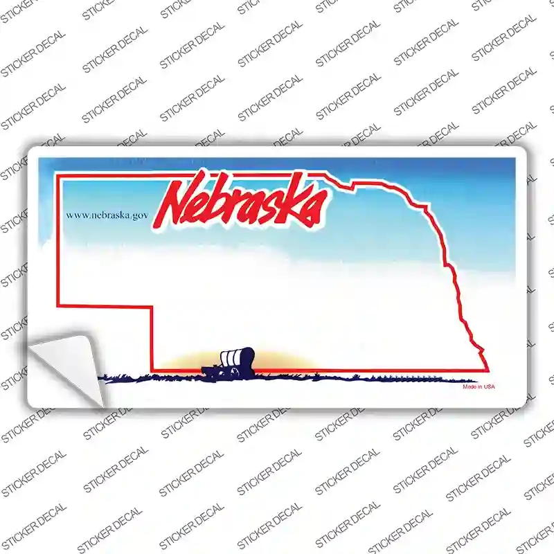 LP-2242s-S Nebraska State Blank Novelty Sticker Decal - Small