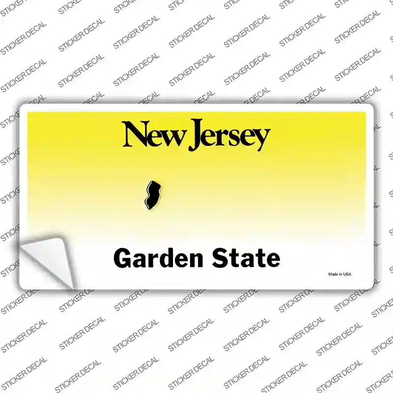 LP-2245s-S   Jersey State Blank Novelty Sticker Decal - Small