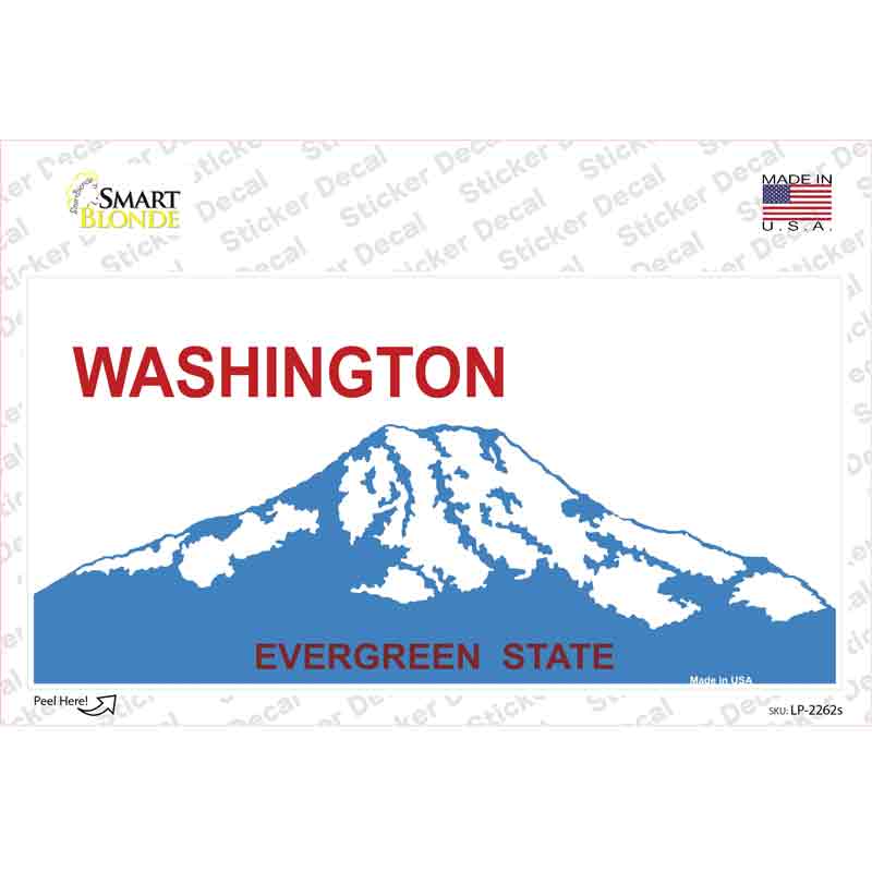 LP-2262s-M Washington State Blank Novelty Sticker Decal - Medium