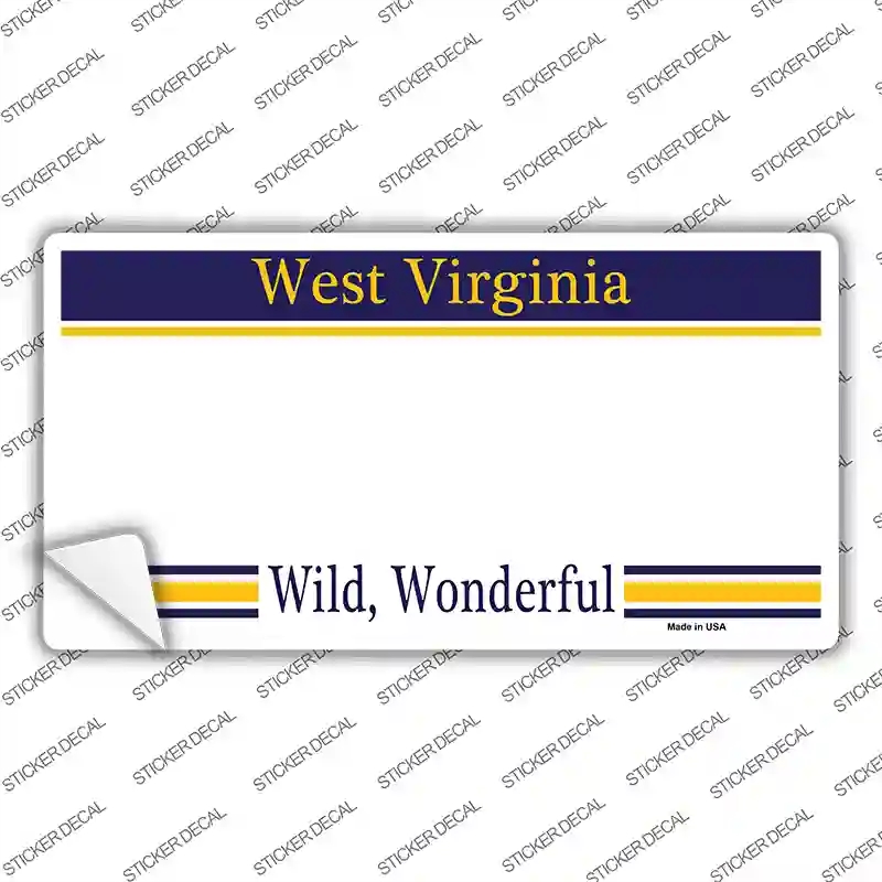 LP-2263s-XL West Virginia State Blank Novelty Sticker Decal - Extra Large