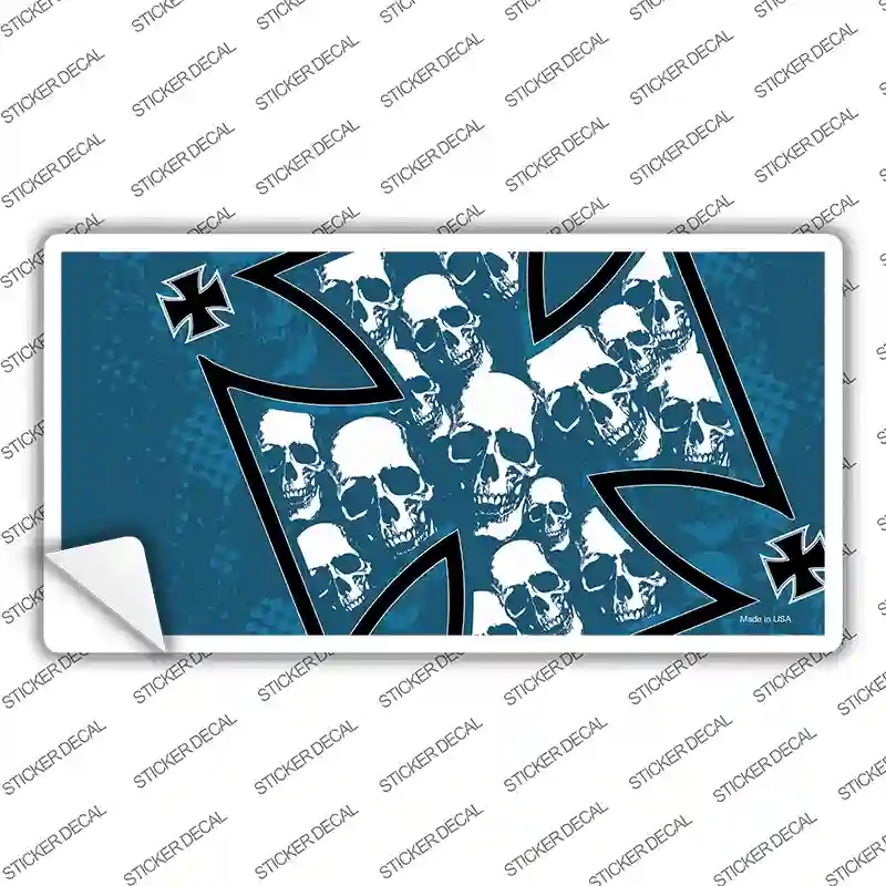 LP-2334s-S Maltese Cross Skulls Novelty Sticker Decal - Small