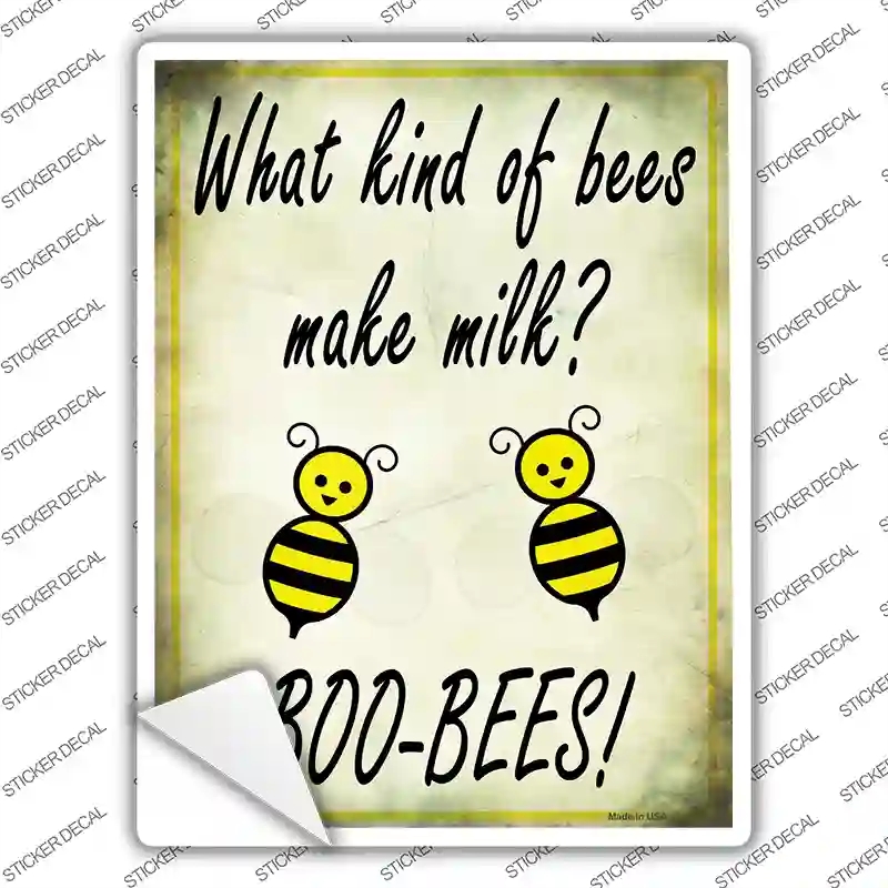 P-1747s-XL Boo Bees Pun Novelty Rectangle Sticker Decal - Extra Large