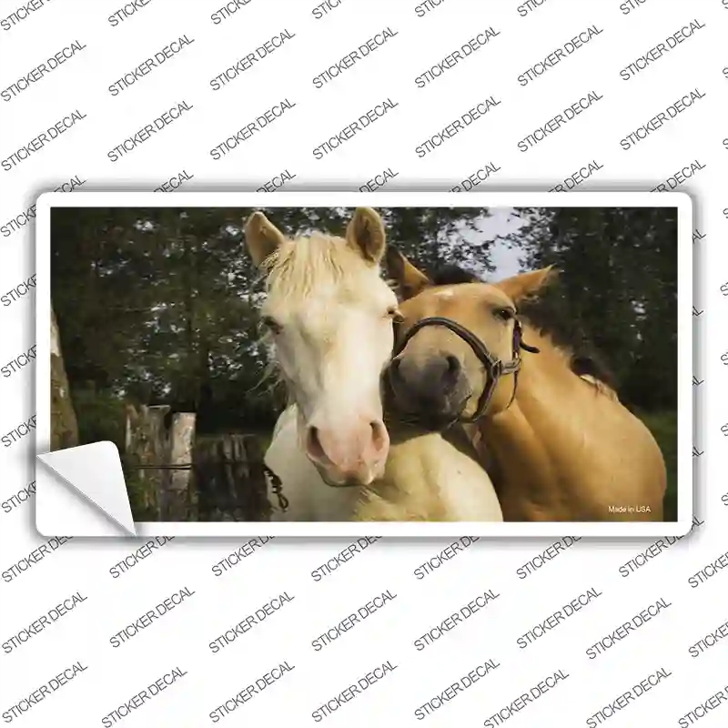 LP-2024s-S Horses Sweet on Each Other Novelty Sticker Decal - Small