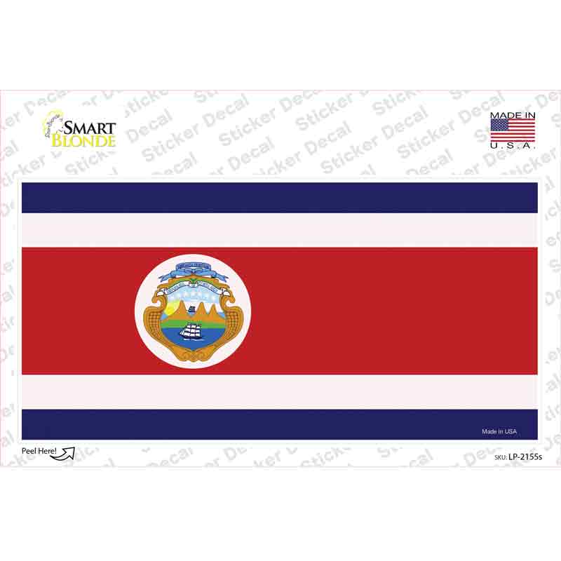 LP-2155s-M Costa Rica Flag Novelty Sticker Decal - Medium