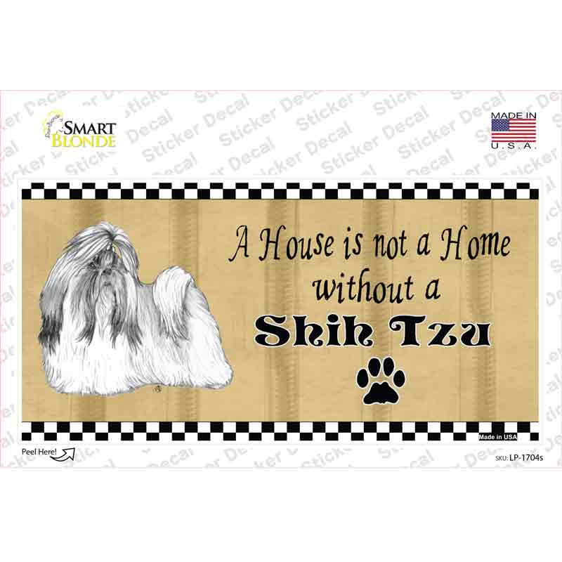 LP-1704s-M Pencil Sketch Shih Tzu Novelty Sticker Decal - Medium