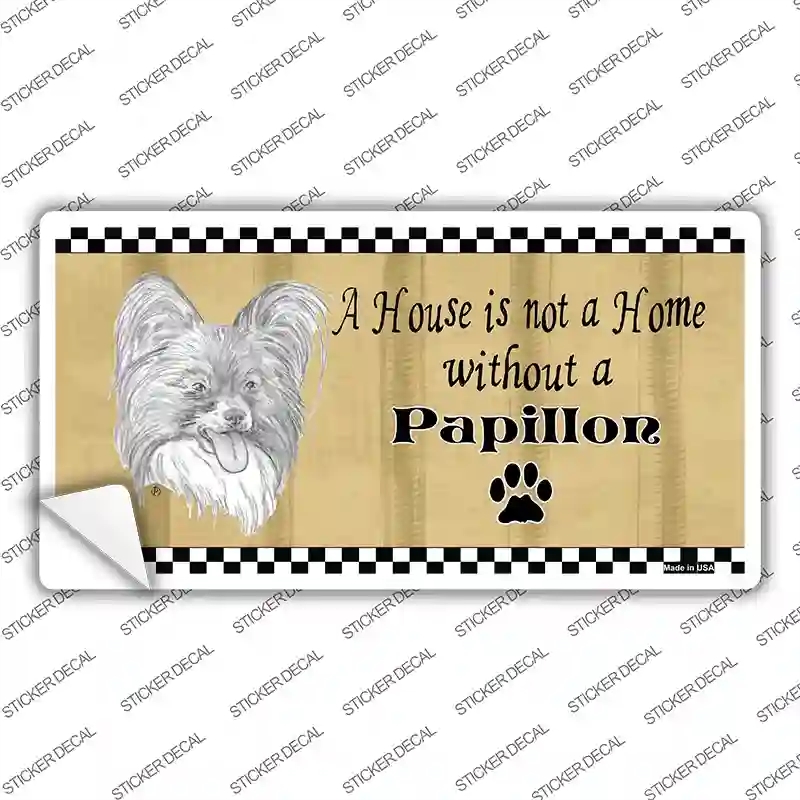 LP-1722s-S Pencil Sketch Papillon Novelty Sticker Decal - Small