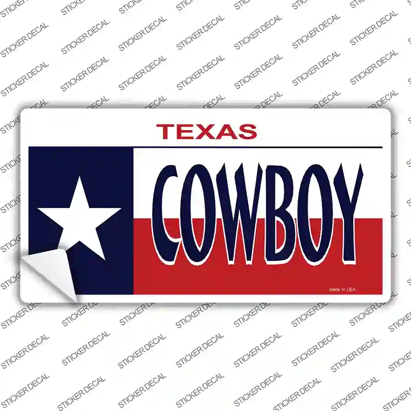 LP-175s-L Cowboy Texas Flag Novelty Sticker Decal - Large