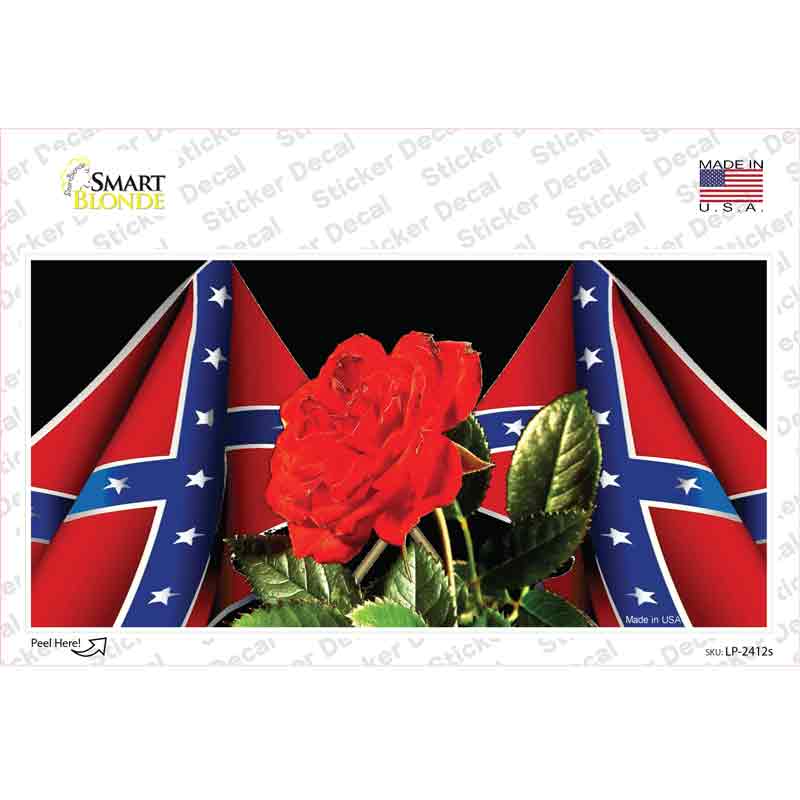 LP-2412s-M Rebel Rose Novelty Sticker Decal - Medium