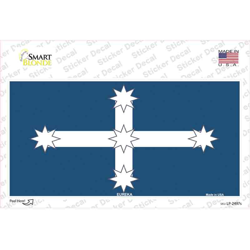 LP-2497s-M Eureka Flag Novelty Sticker Decal - Medium