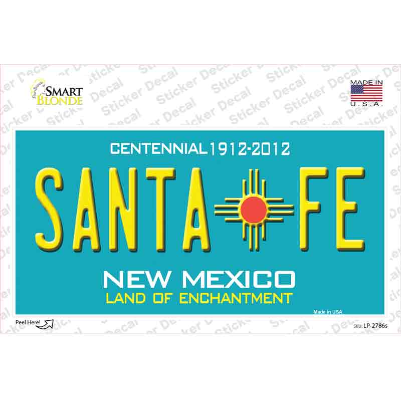 LP-2786s-M Santa Fe   Mexico Teal Novelty Sticker Decal - Medium