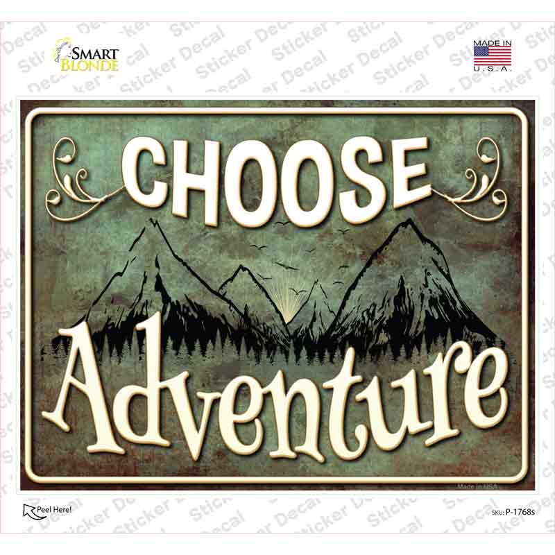 P-1768s-M Choose Adventure Novelty Rectangle Sticker Decal - Medium
