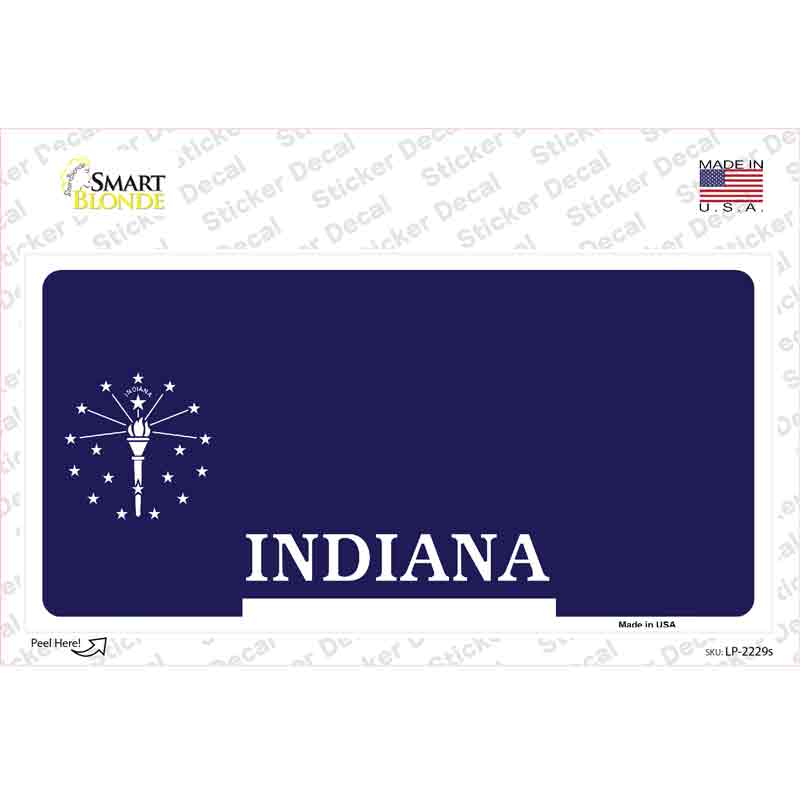 LP-2229s-M Indiana State Blank Novelty Sticker Decal - Medium