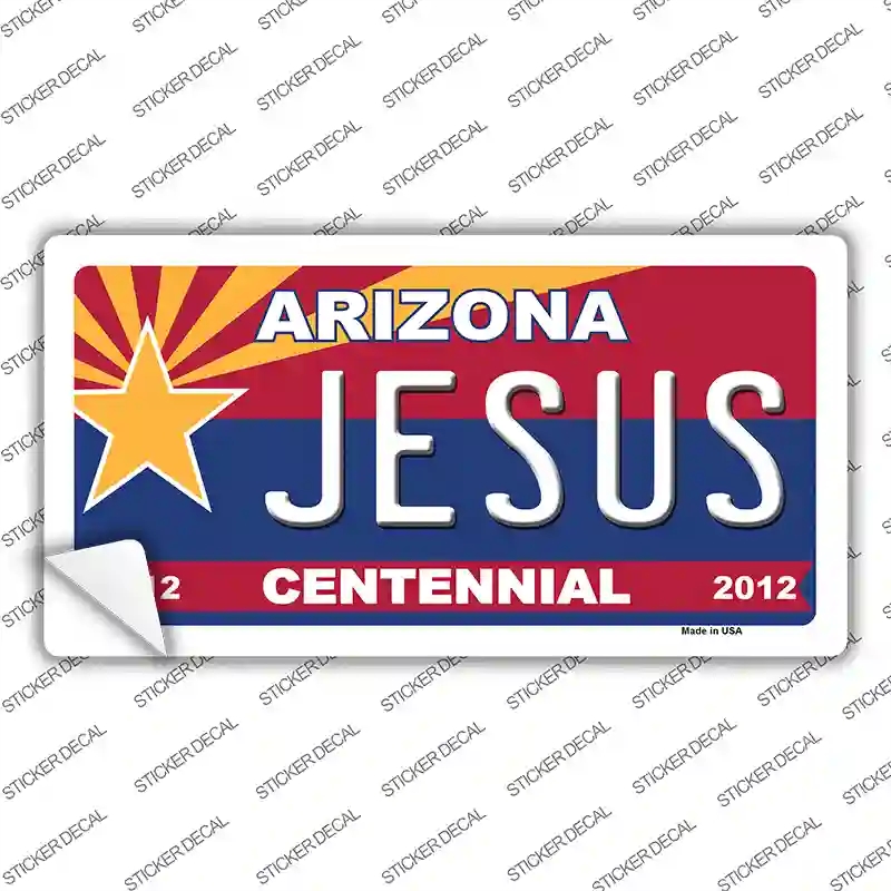 LP-1807s-L Arizona Centennial Jesus Novelty Sticker Decal - Large