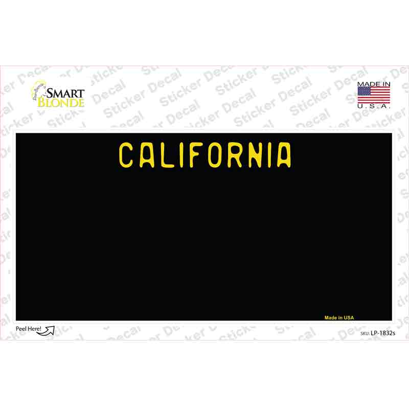 LP-1832s-M California Black State Novelty Sticker Decal - Medium