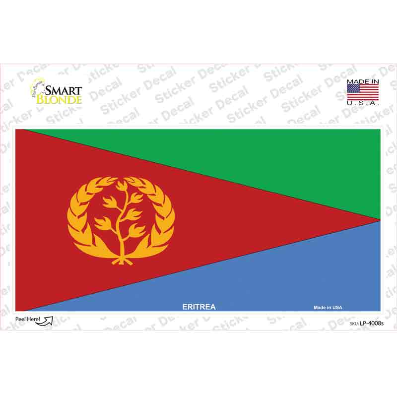 LP-4008s-M Eritrea Flag Novelty Sticker Decal - Medium