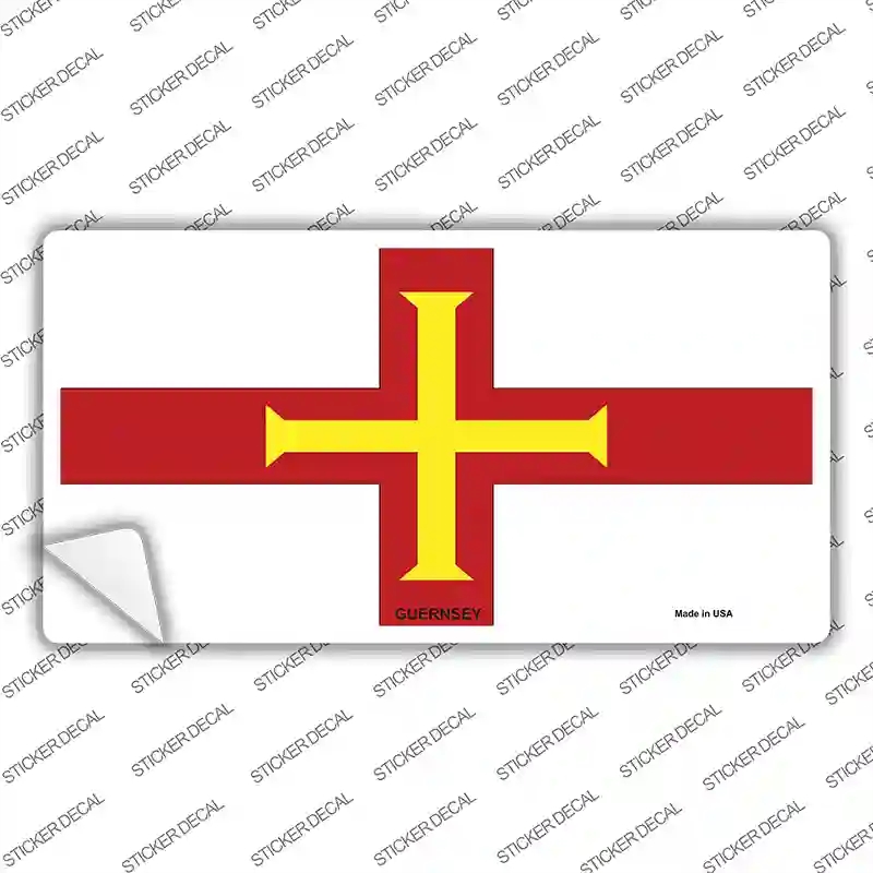LP-4025s-XL Guernsey Flag Novelty Sticker Decal - Extra Large
