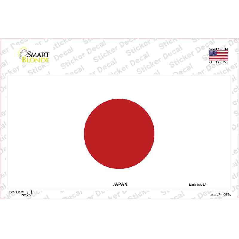 LP-4037s-M Japan Flag Novelty Sticker Decal - Medium