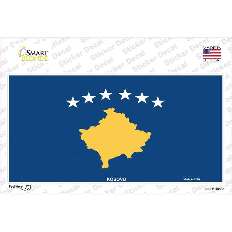 LP-4043s-M Kosovo Flag Novelty Sticker Decal - Medium