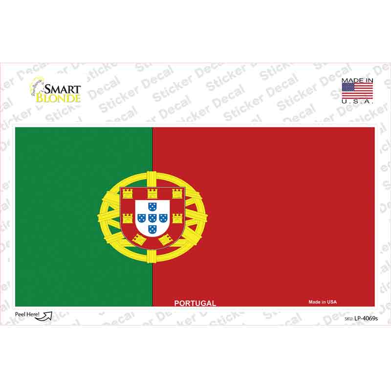 LP-4069s-M Portugal Flag Novelty Sticker Decal - Medium