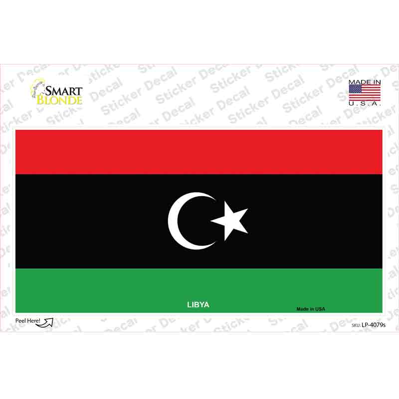 LP-4079s-M Libya Flag Novelty Sticker Decal - Medium