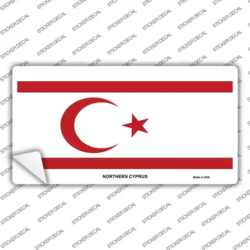 LP-4114s-S Northern Cyprus Flag Novelty Sticker Decal - Small
