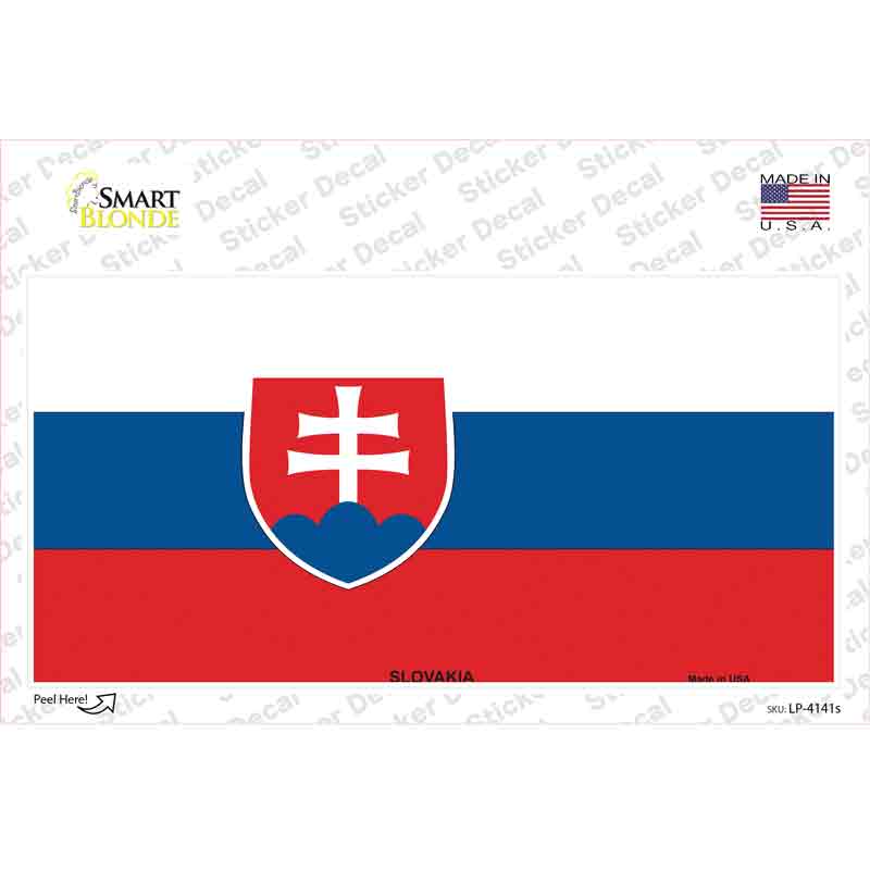 LP-4141s-M Slovakia Flag Novelty Sticker Decal - Medium