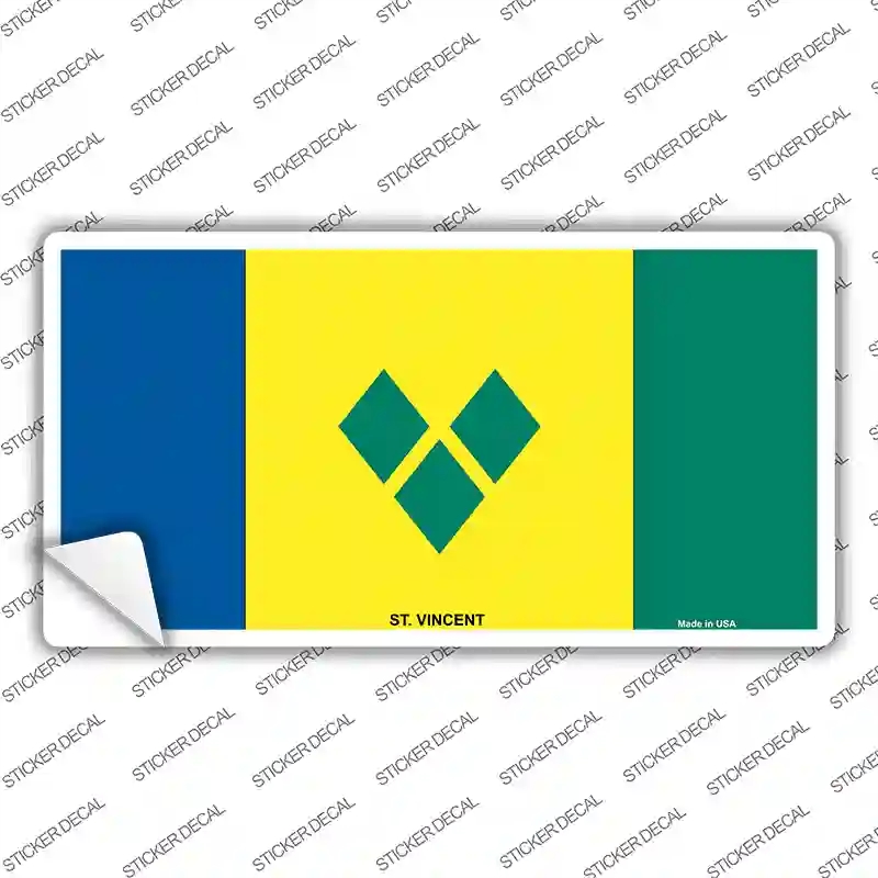 LP-4152s-L St Vincent Flag Novelty Sticker Decal - Large