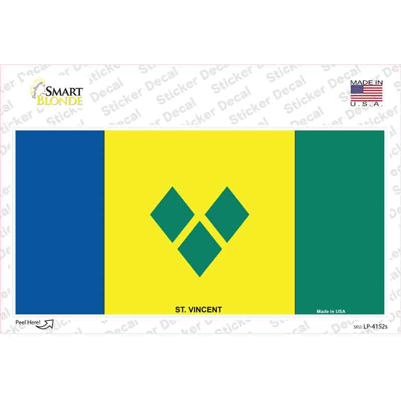 LP-4152s-M St Vincent Flag Novelty Sticker Decal - Medium