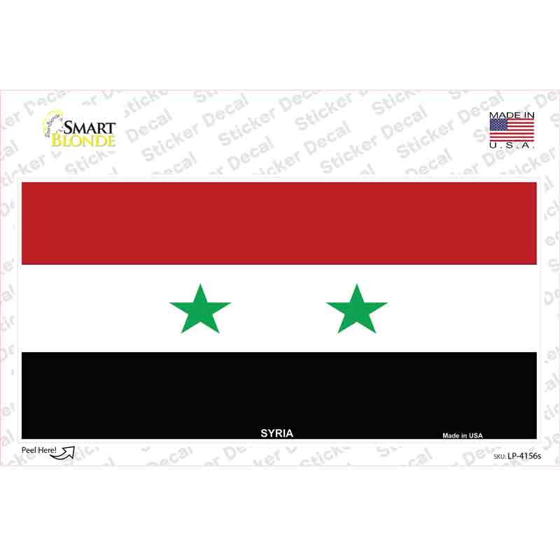 LP-4156s-M Syria Flag Novelty Sticker Decal - Medium