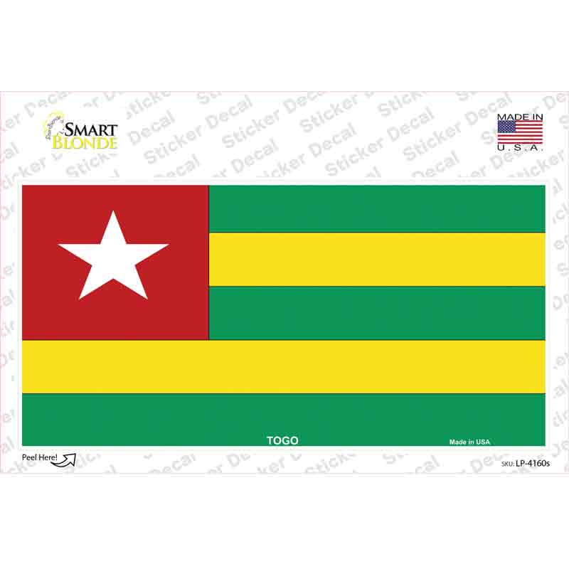 LP-4160s-M Togo Flag Novelty Sticker Decal - Medium