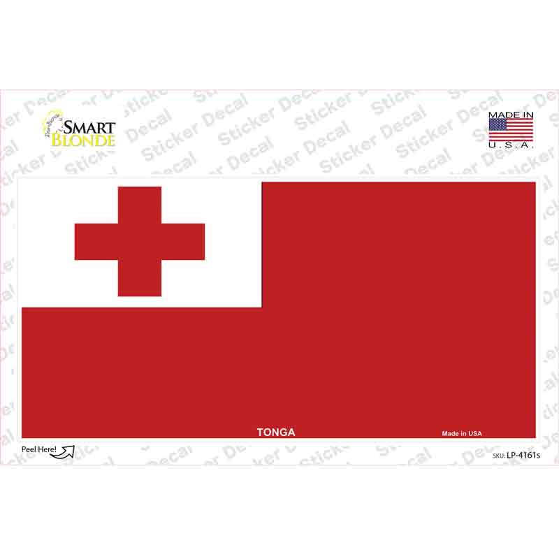 LP-4161s-M Tonga Flag Novelty Sticker Decal - Medium