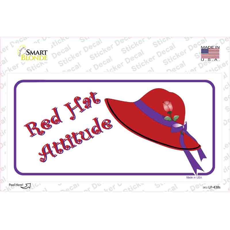 LP-438s-M Red Hat Attitude Novelty Sticker Decal - Medium