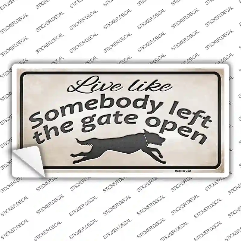 LP-8548s-XL Gate Open Novelty Sticker Decal - Extra Large