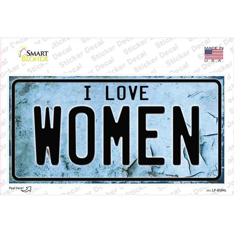 LP-8584s-M I Love Women Novelty Sticker Decal - Medium