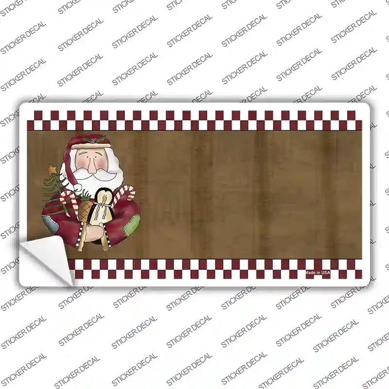 XMAS-19s-L Santa with Rag Doll Novelty Sticker Decal - Large