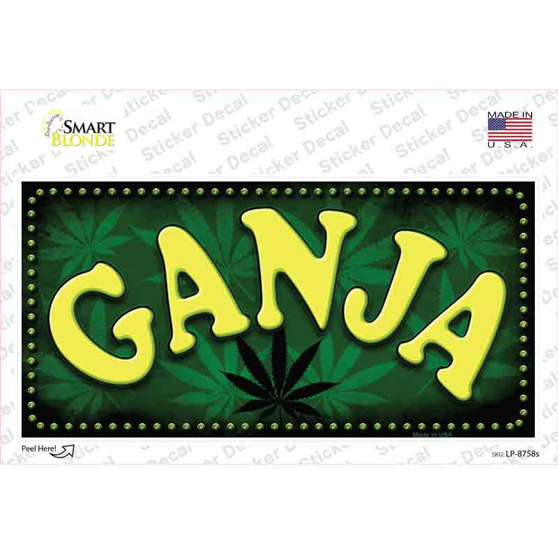 LP-8758s-M Ganja Novelty Sticker Decal - Medium