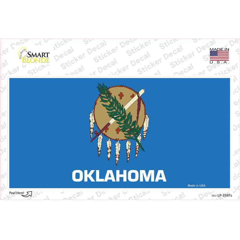 LP-3597s-M Oklahoma State Flag Novelty Sticker Decal - Medium