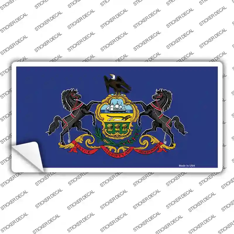 LP-3599s-S Pennsylvania State Flag Novelty Sticker Decal - Small