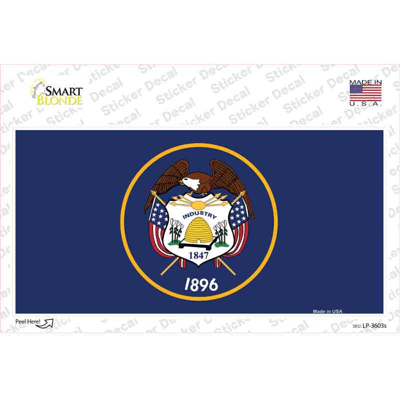 LP-3603s-M Utah State Flag Novelty Sticker Decal - Medium