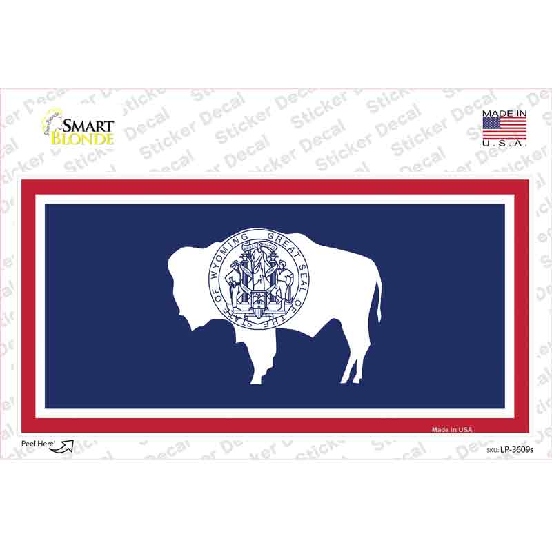 LP-3609s-M Wyoming State Flag Novelty Sticker Decal - Medium