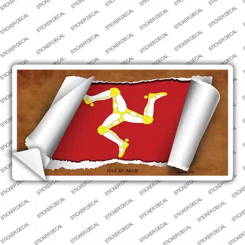 LP-9199s-XL Isle of Man Flag Scroll Novelty Sticker Decal - Extra Large