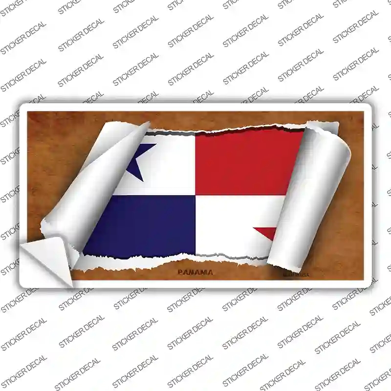 LP-9209s-L Panama Flag Scroll Novelty Sticker Decal - Large