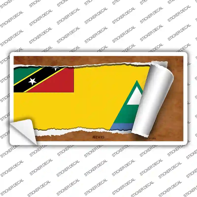 LP-9250s-XL Nevis Flag Scroll Novelty Sticker Decal - Extra Large