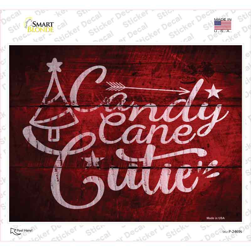 P-2469s-M Candy Cane Cutie Novelty Rectangle Sticker Decal - Medium