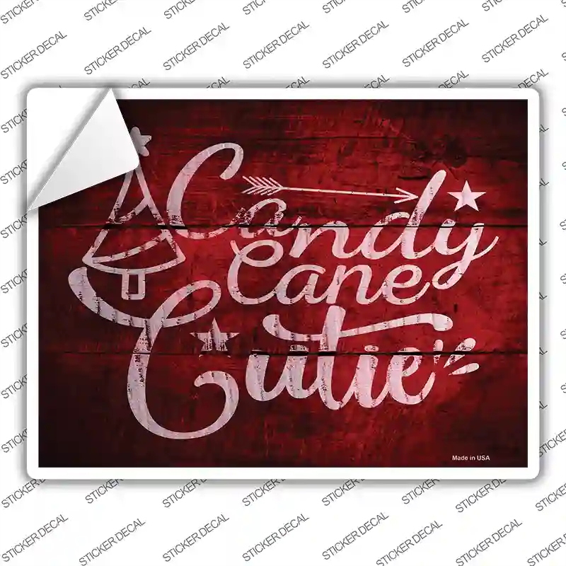 P-2469s-S Candy Cane Cutie Novelty Rectangle Sticker Decal - Small