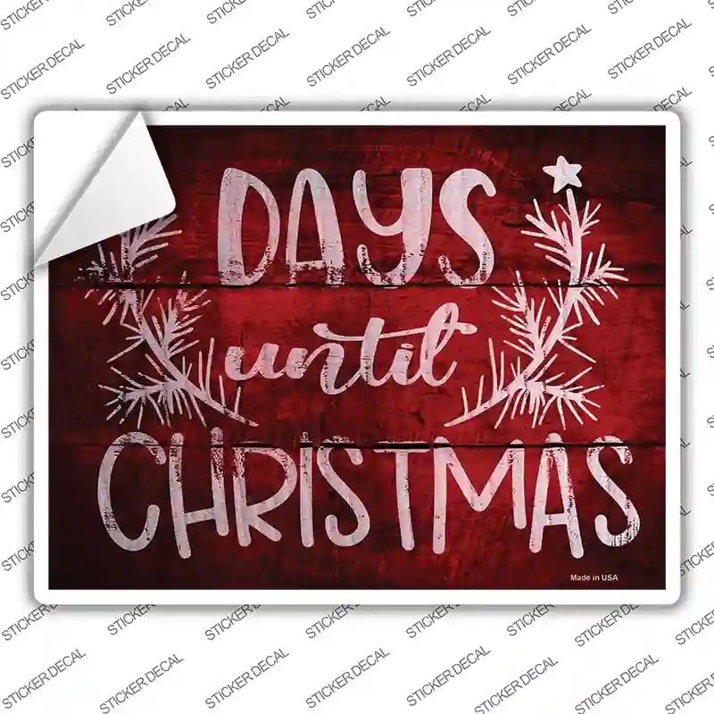 P-2480s-L Days Until Christmas Novelty Rectangle Sticker Decal - Large